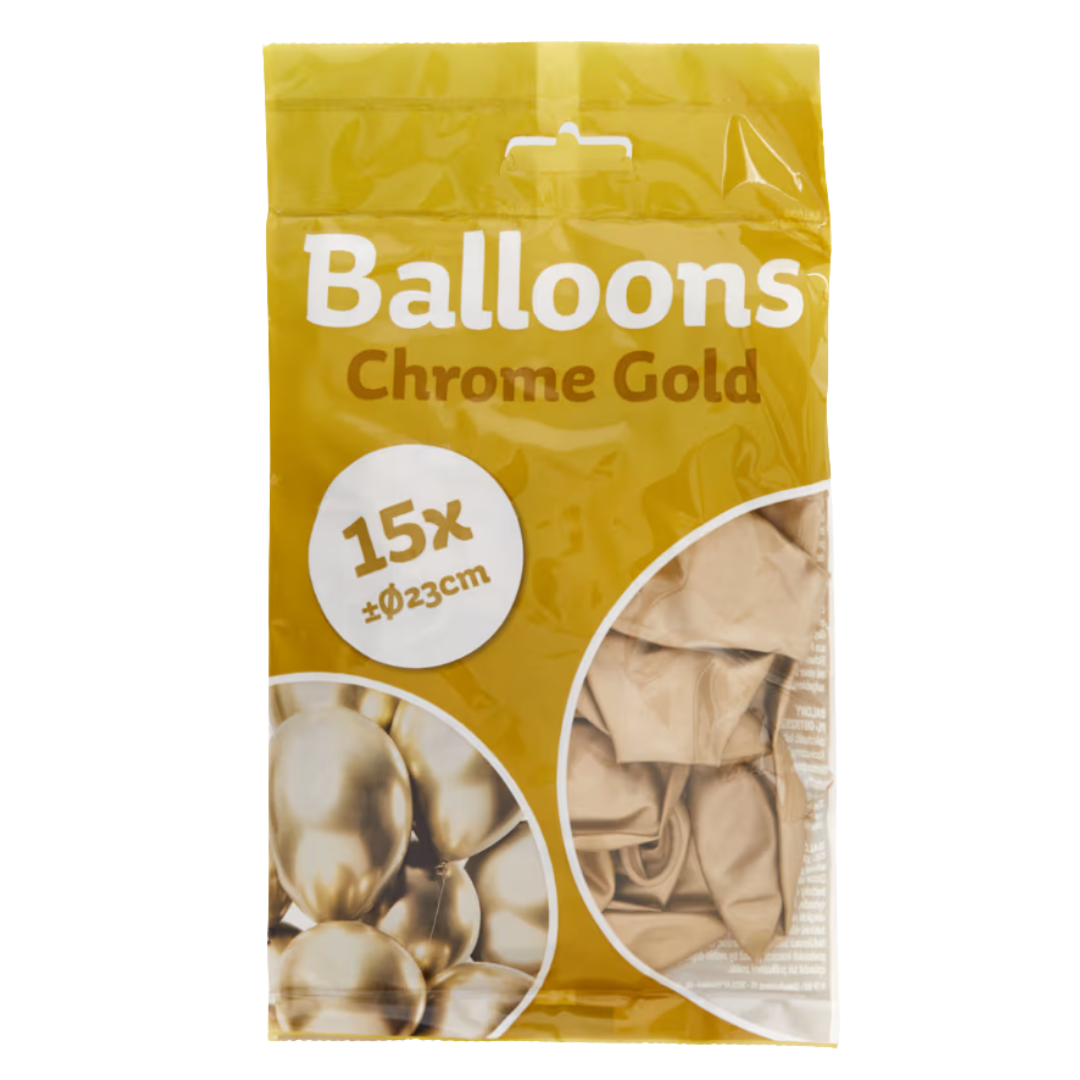 Ballons chromés  23 cm  15 pièces Diverses variantes