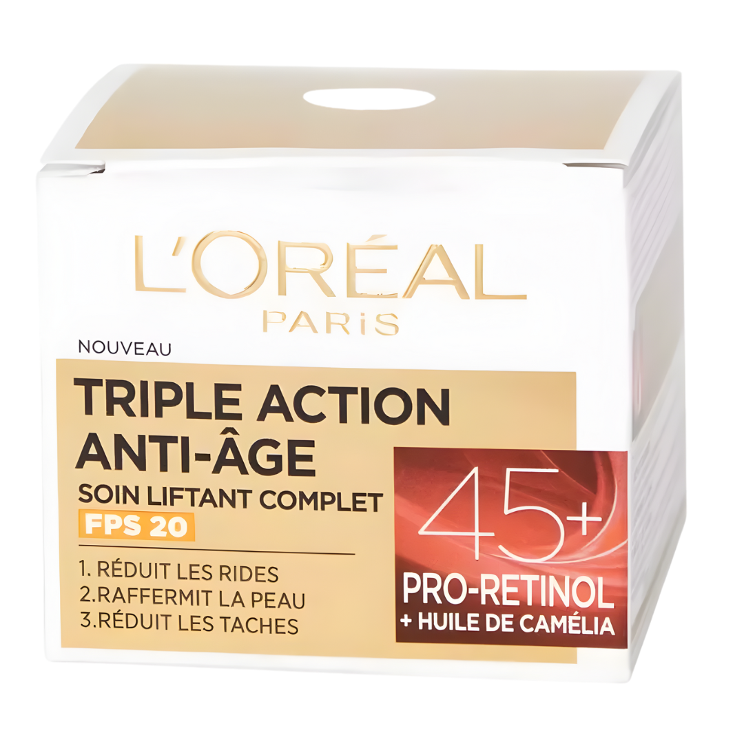 Crème de jour L'Oréal Triple Action Anti-Âge Pro-Rétinol 45+ 50 ml