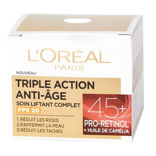 Crème de jour L'Oréal Triple Action Anti-Âge Pro-Rétinol 45+ 50 ml