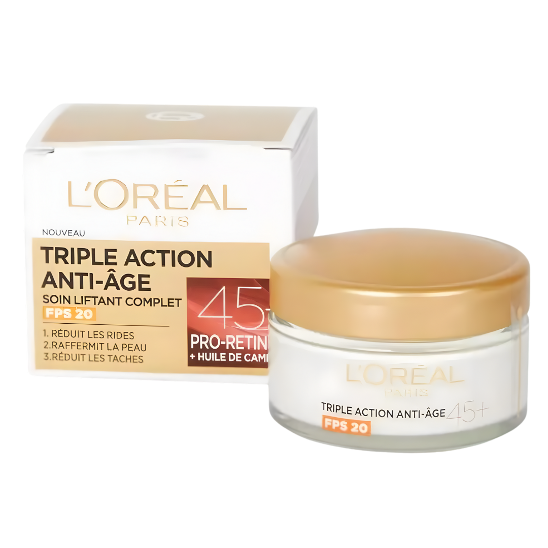 Crème de jour L'Oréal Triple Action Anti-Âge Pro-Rétinol 45+ 50 ml