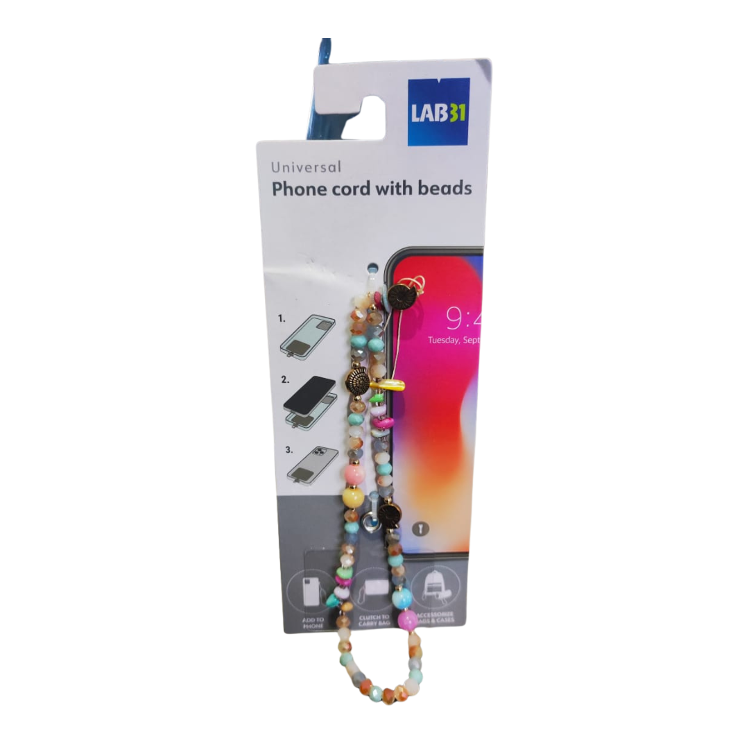 Cordon en perles pour téléphone Lab31 Diverses coloris