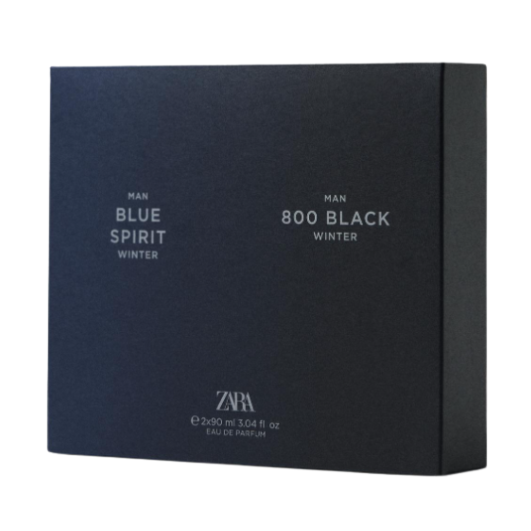 Coffret Eau de parfum ZARA MAN 800 BLACK WINTER+ MAN BLUE SPIRIT WINTER  2X90ML