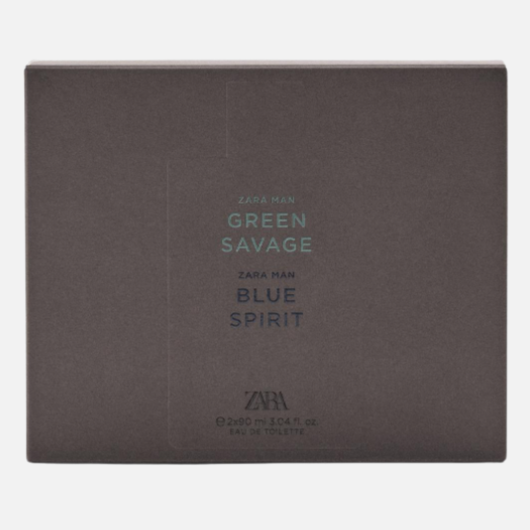 Coffret Eau de Toilette Homme ZARA GREEN SAVAGE + BLUE SPIRIT 2 X 90 ML