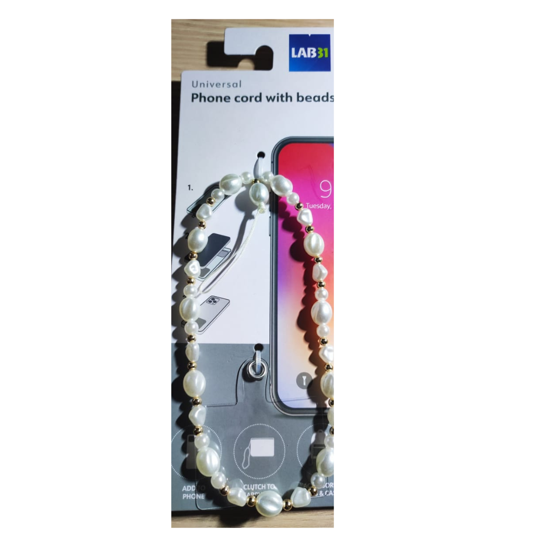 Cordon en perles pour téléphone Lab31 Diverses coloris