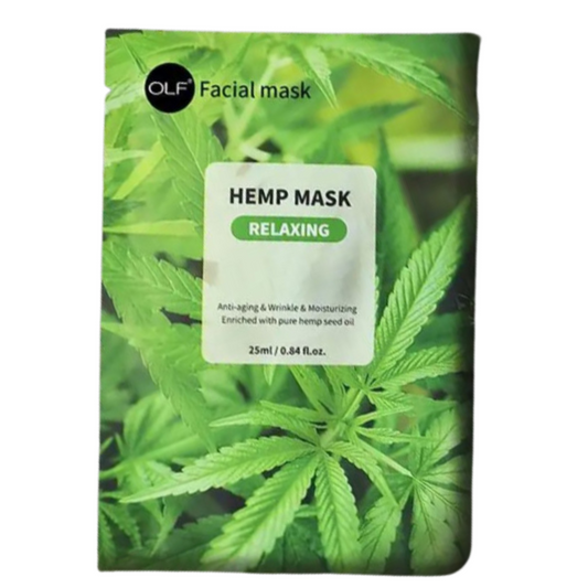 Masque en tissu à l'huile de chanvre pure et au collagène