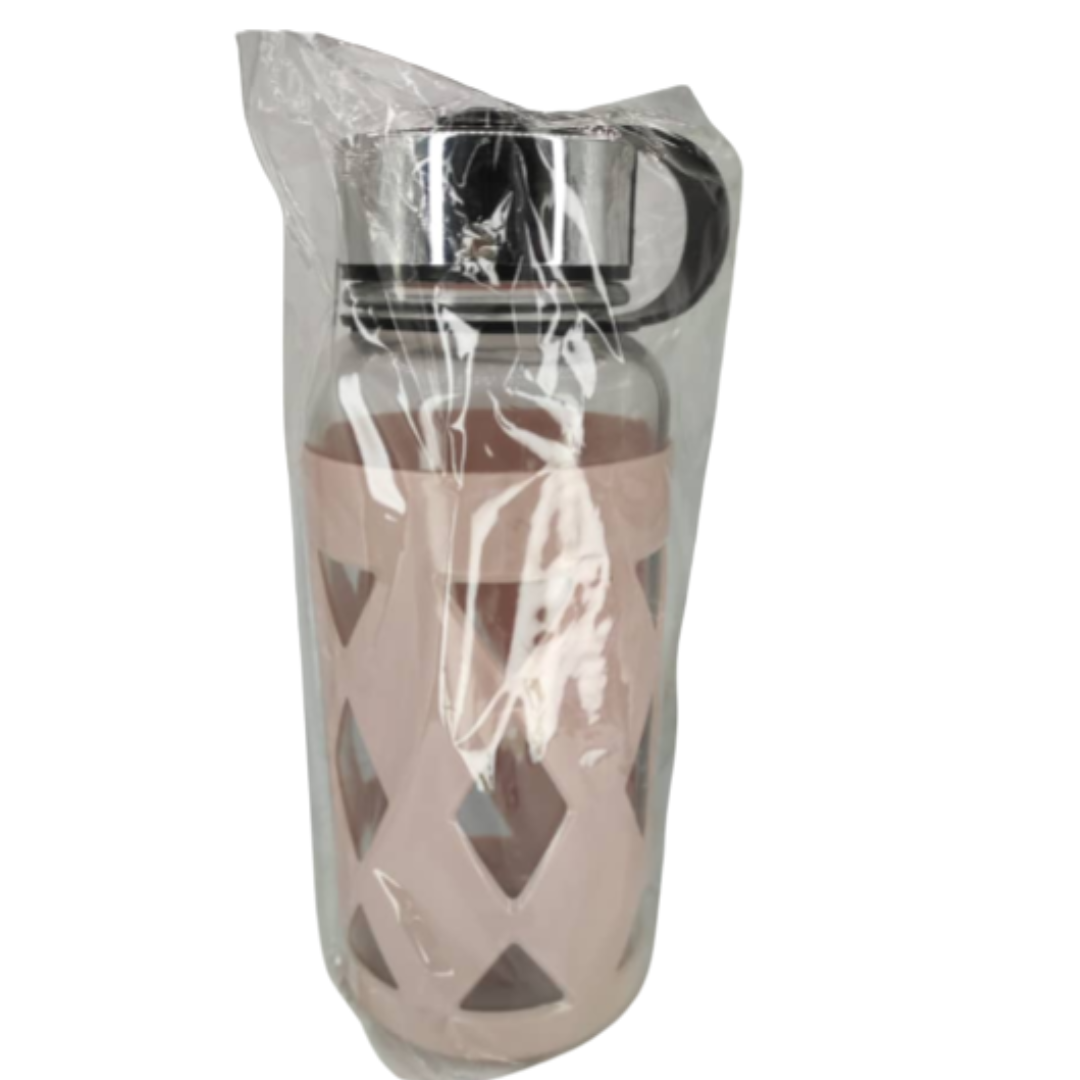 Gourde en verre avec  protection silicone  1L Divers coloris