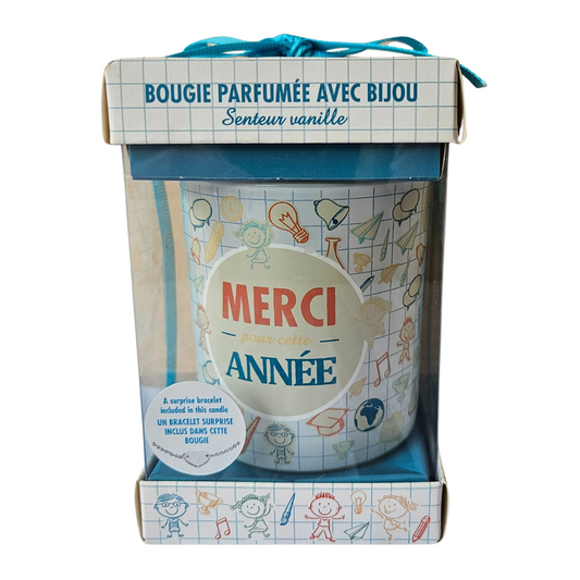 Bougie parfumé avec bijou à offrir parfum vanille
