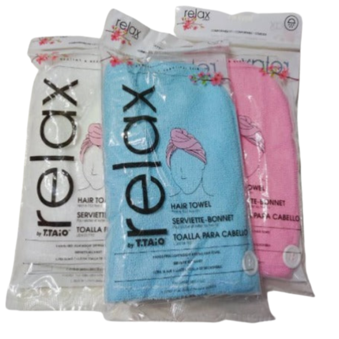 Serviette Eponge pour Cheveux by Relax Diverses couleurs