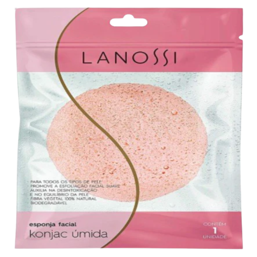 Eponge de Konjac naturel  Humide pour visage Lanossi