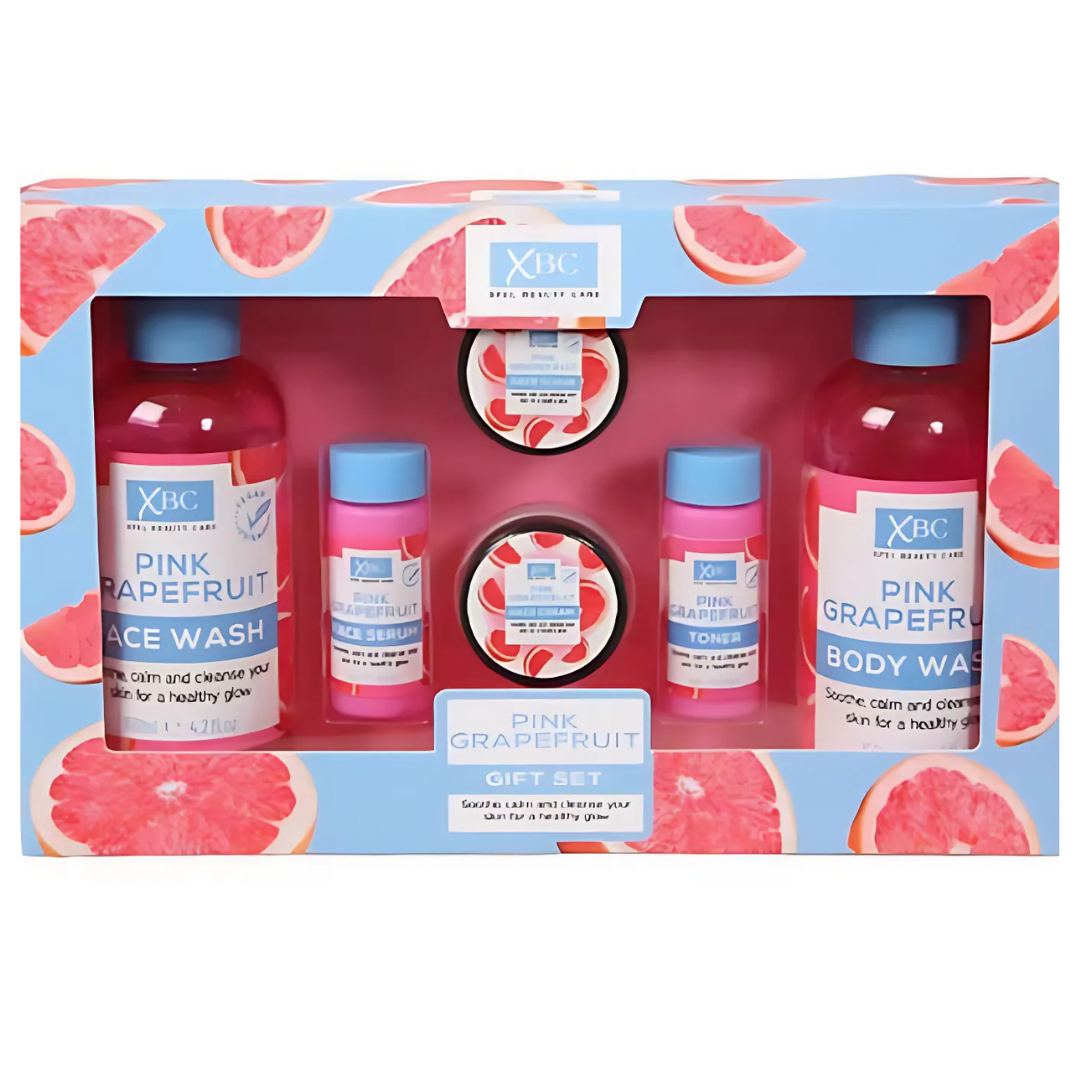 Coffret de soins visage et corps au pamplemousse rose 6 pièces