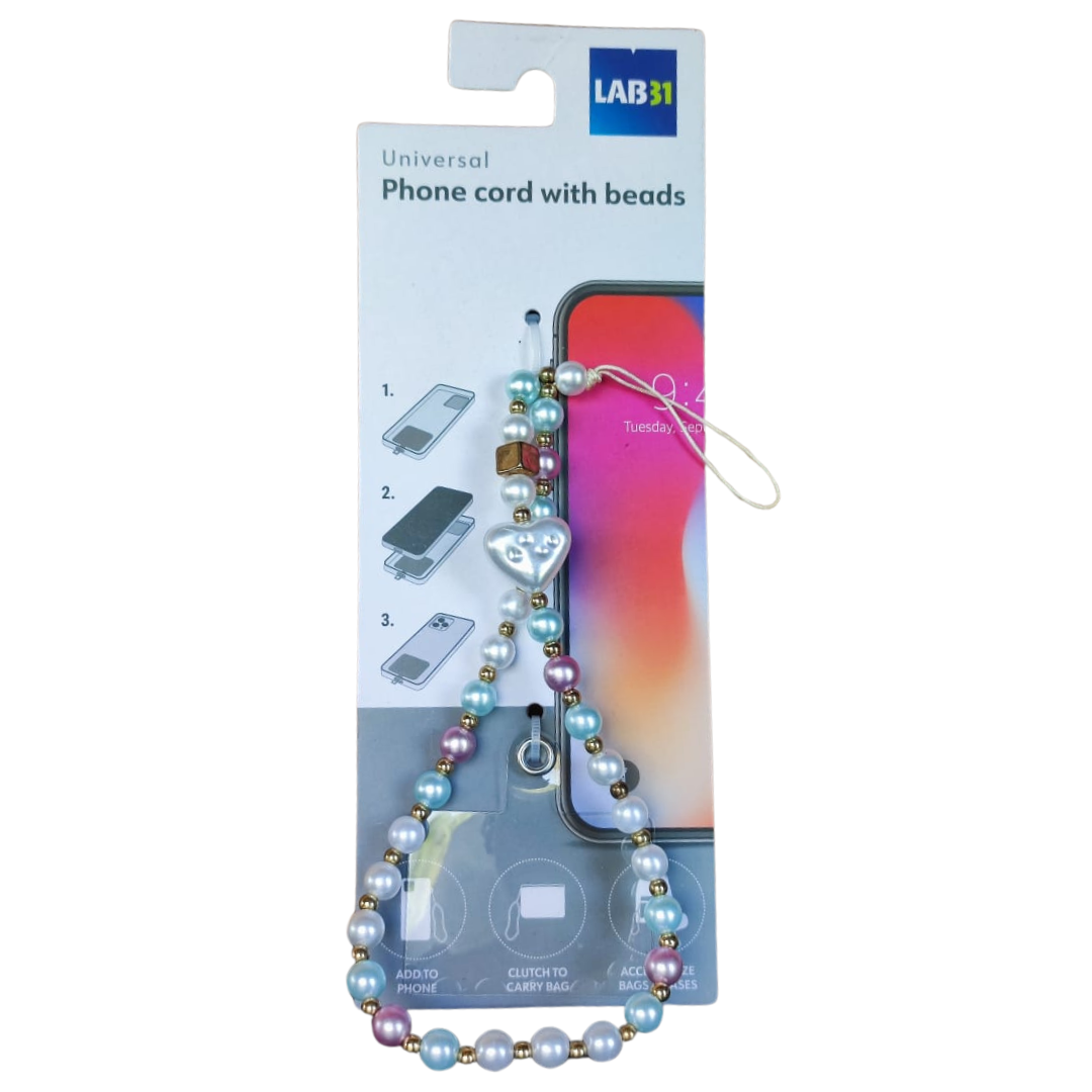 Cordon en perles pour téléphone Lab31 Diverses variantes