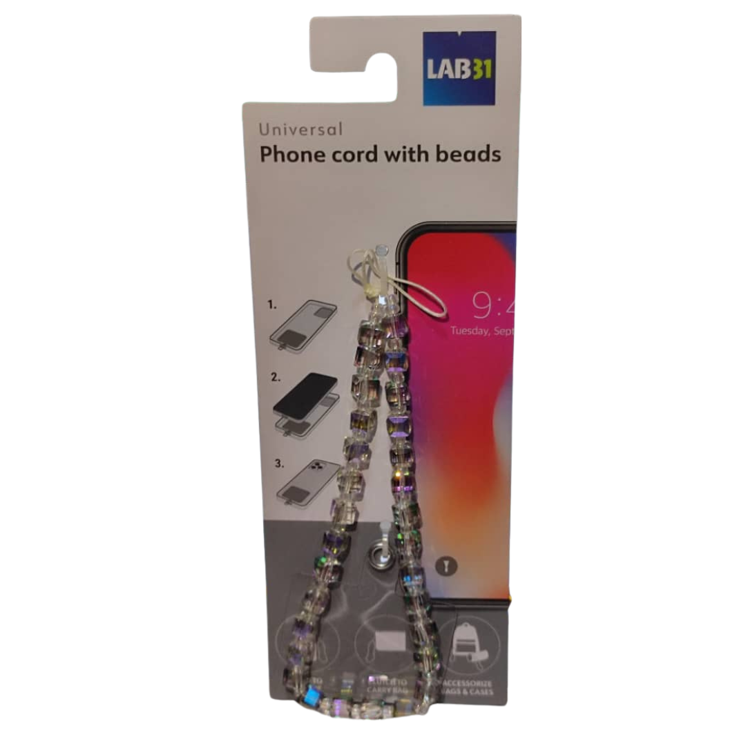 Cordon en perles pour téléphone Lab31 Diverses variantes