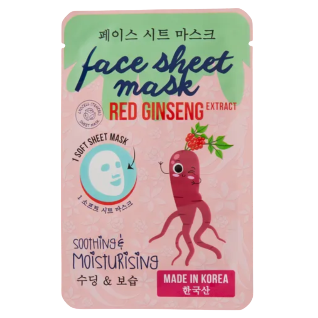 Masque coréen en tissu pour le visage à l'extrait de ginseng rouge