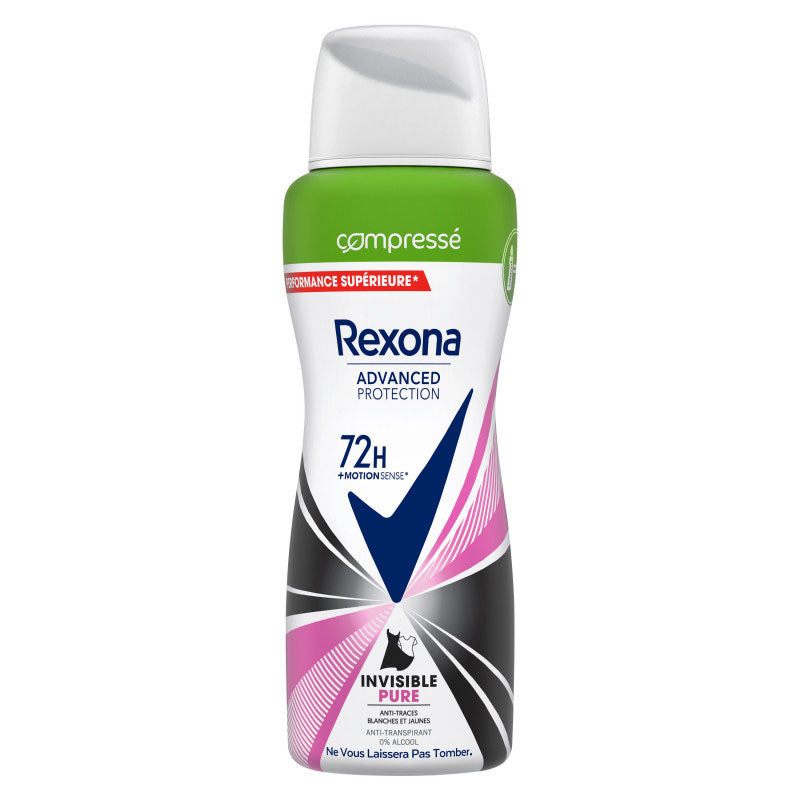 Déodorant spray compressé Invisible Pure Rexona 100 ml