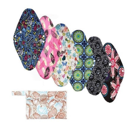 Lot de 6 serviettes hygiéniques - lavables et réutilisables